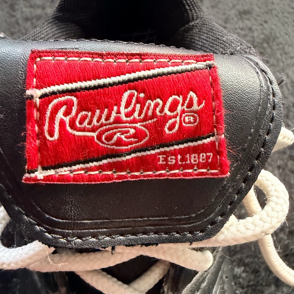 Boys/Girls Rawlings Softball Baseball Cleats | Size 2 | Black/White/Red GUC - Picture 4 of 4